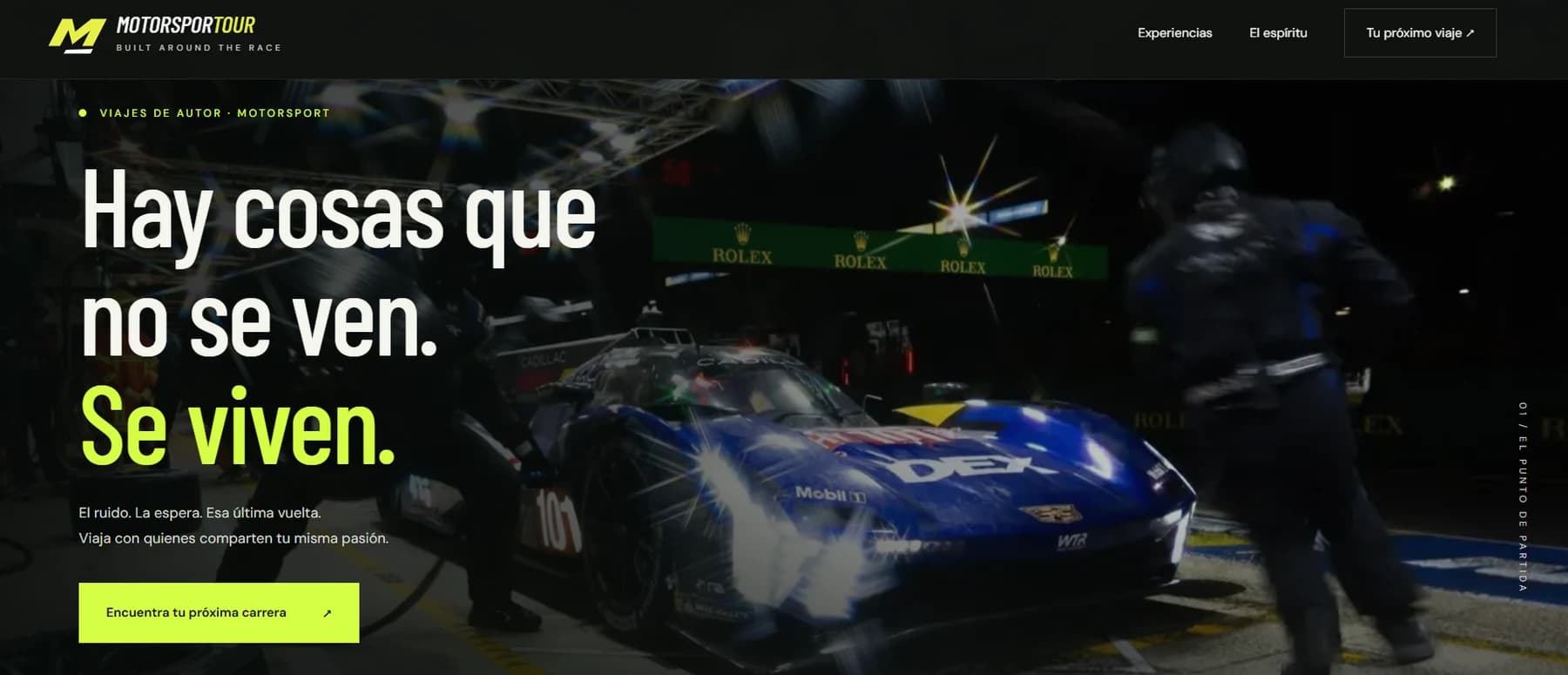 Motorsportour landing page · motorsport experiences